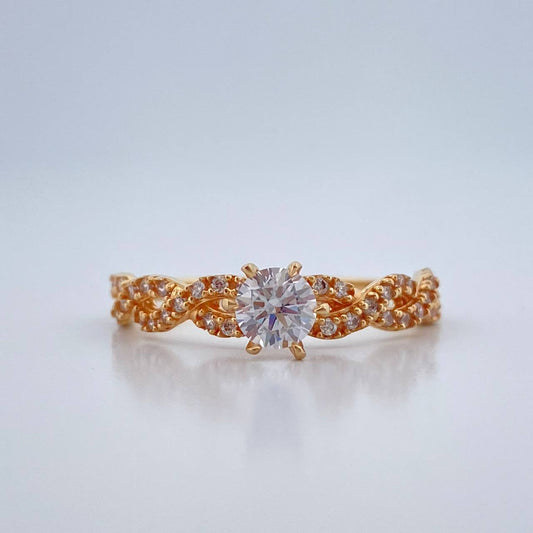 Anillo Solitario Olas Cruzadas 2.2gr / T7 / Oro Amarillo 18K %