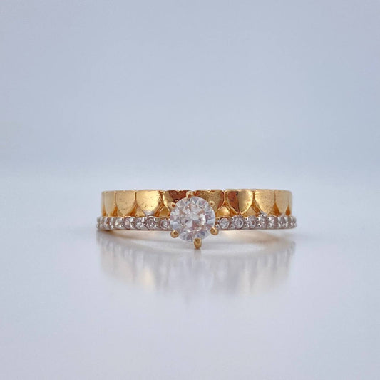 Anillo Churumbela Corazones 2.3gr / T6 1/2 / Dos Oros Amarillo Blanco 18K %