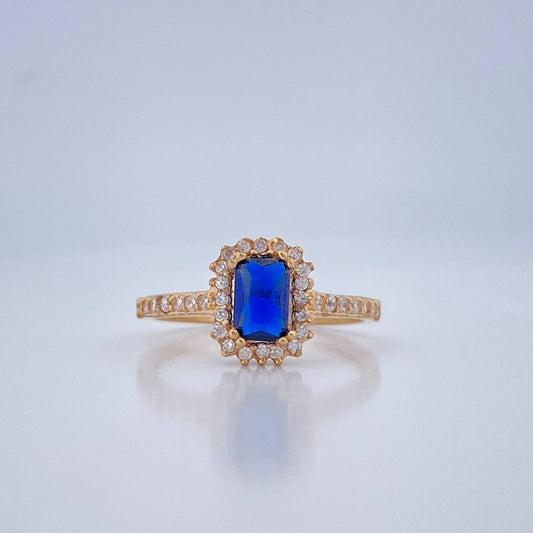 Anillo Halo Rectangular 2.5gr / T6 1/4 / Oro Amarillo 18K %