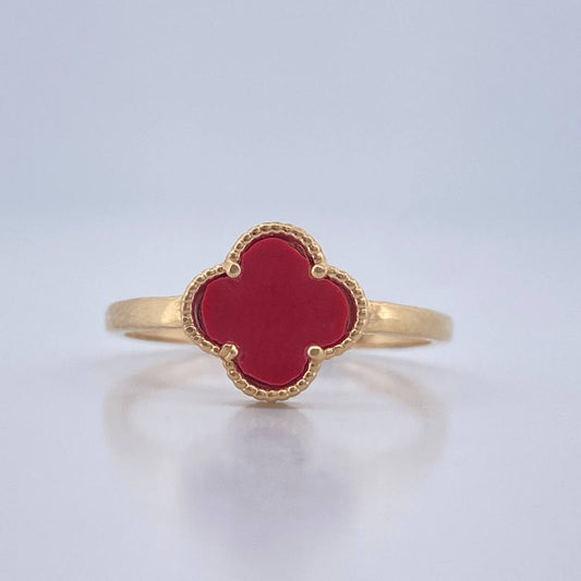 Anillo Trebol Solitario 1.9gr / T7 1/4 / Oro Amarillo Nac.Esp. 18K %