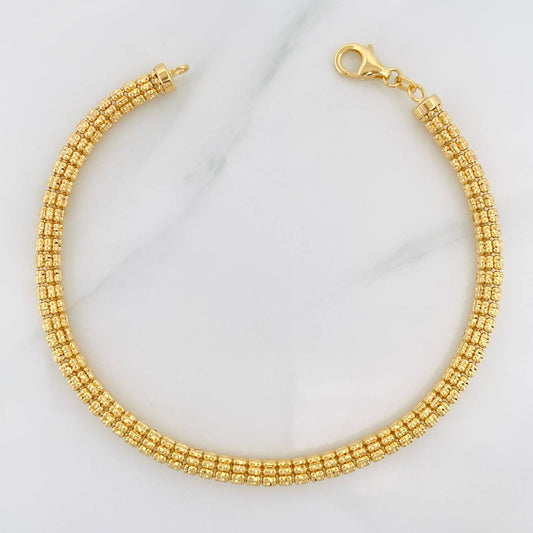 Bracelet Ice 11.35g / 8 1/4 in / 4.2mm Two-Tone Yellow White 18K Gold