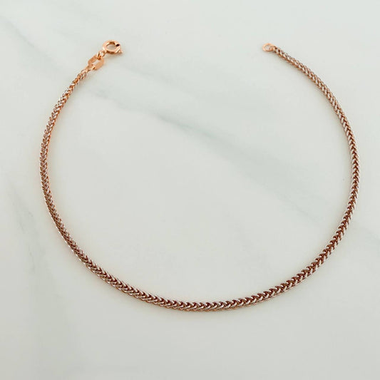 Pulso Franco 1.25gr / 7 1/2 in / 1.2mm Dos Oros Blanco Rosa +3 18K $