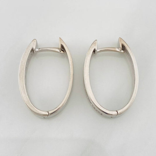 Candongas Carril 5.2g / 3/4 in Oro Blanco 18K