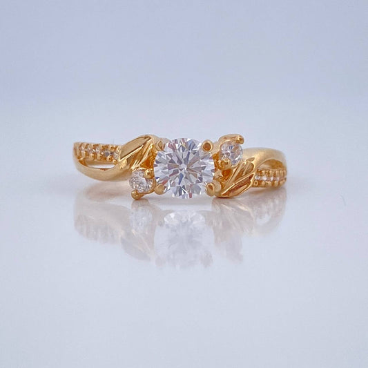 Anillo Churumbela Hojas 2.5gr / T6 1/2 / Oro Amarillo 18K &