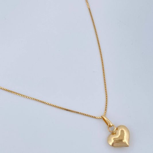 Set Cadena y Dije Veneciana + Corazon 1.3gr / 15 3/4 in / Oro Amarillo 18K $