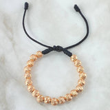 Pulsera Negra Bolas 6mm Diamantadas 20und Oro Rosa 18K (A.C) Pulsera Negra Bolas 6mm Diamantadas 20und Oro Rosa 18K (A.C)