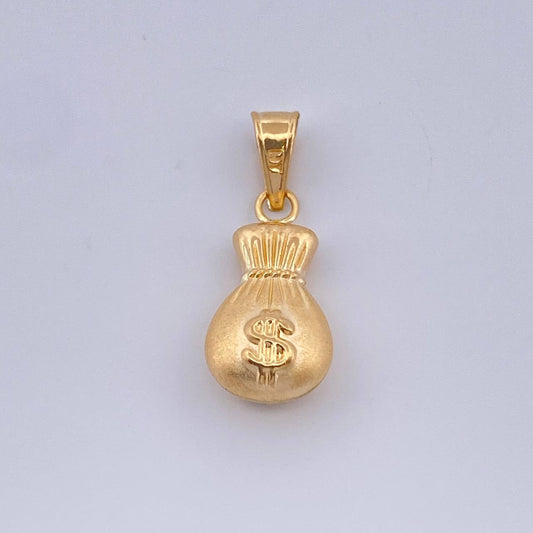 Dije Bolsa De Dinero 0.75gr / 3/4 in / Oro Amarillo 18K $