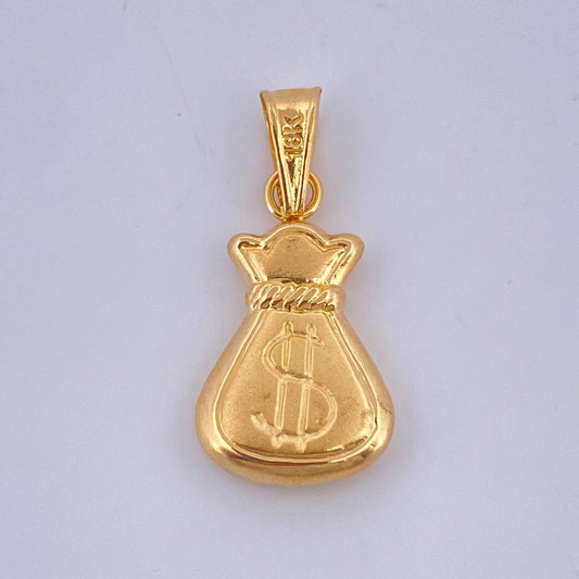 Dije Bolsa De Dinero 1.2gr / 1 1/4 in / Oro Amarillo 18K $