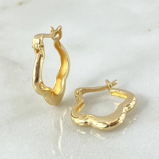 Candongas Flor Trebol 3.1gr / 1.7cm / Oro 18K *