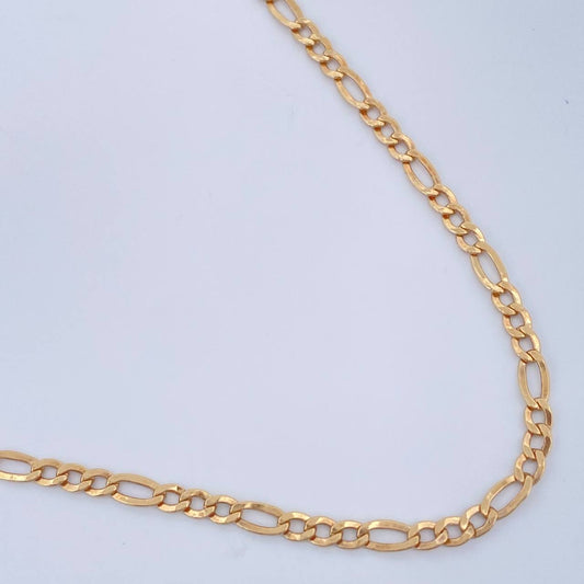 Cadena Figaro 3.8gr / 24 1/2 in / 2.5mm Oro Amarillo +1 18K %