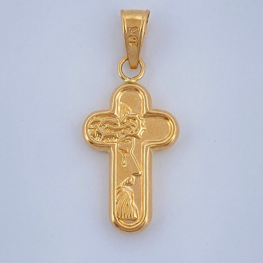 Dije Cruz Rostro Cristo 0.85gr / 1 in / Oro Amarillo 18K $