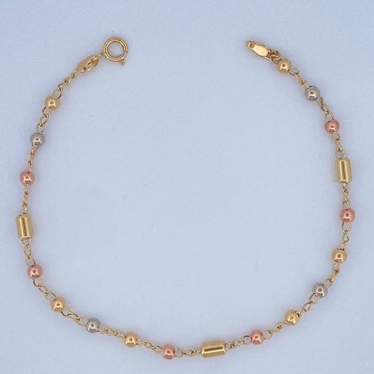 Pulso Tipo Militar 2.5gr / 7 1/4 in / 3mm Tres Oros 18K %