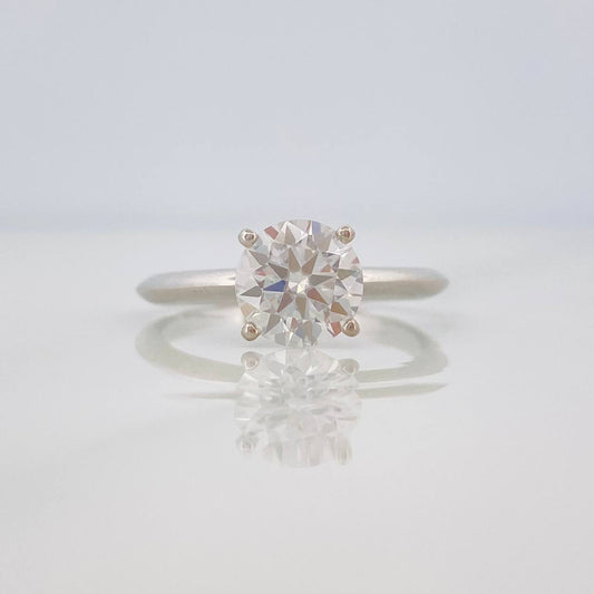 Anillo Solitario Moissanita Diamante 2qts 2.55g / T9 Oro Blanco 18K