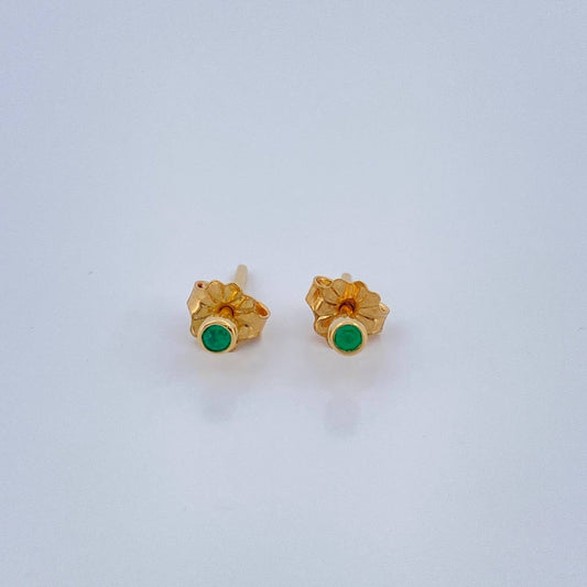 Topos Bisel Esmeraldas 0.7gr / 2.5mm Oro Amarillo 18K %
