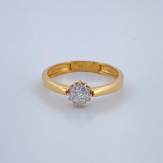 Anillo Copo De Nieve Diamantes 2.25gr / T7 1/2 / Dos Oros Amarillo Blanco 18K %