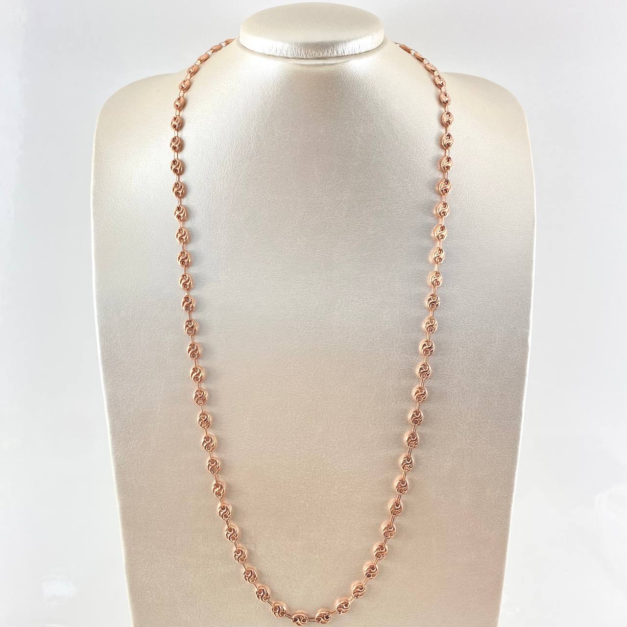 GC Chain 13.15gr / 70cm / 6.1mm Curved Striped Rose Gold 18K © GC Chain 13.15gr / 70cm / 6.1mm Curved Striped Rose Gold 18K ©