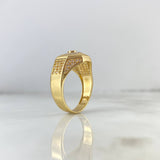 Striped Octagonal Ring 7.25gr / Size 9 1/2 / White Zircons Two-tone Yellow and White Gold Striped Octagonal Ring 7.25gr / Size 9 1/2 / White Zircons Two-tone Yellow and White Gold