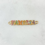 Charm Family 1.3gr / 3.5cm / Lilac-Green-Orange-Yellow-Fuchsia-Blue-Mixed Yellow Gold Zircons Charm Family 1.3gr / 3.5cm / Lilac-Green-Orange-Yellow-Fuchsia-Blue-Mixed Yellow Gold Zircons