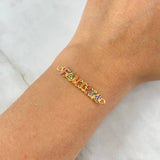 Charm Family 1.3gr / 3.5cm / Lilac-Green-Orange-Yellow-Fuchsia-Blue-Mixed Yellow Gold Zircons Charm Family 1.3gr / 3.5cm / Lilac-Green-Orange-Yellow-Fuchsia-Blue-Mixed Yellow Gold Zircons