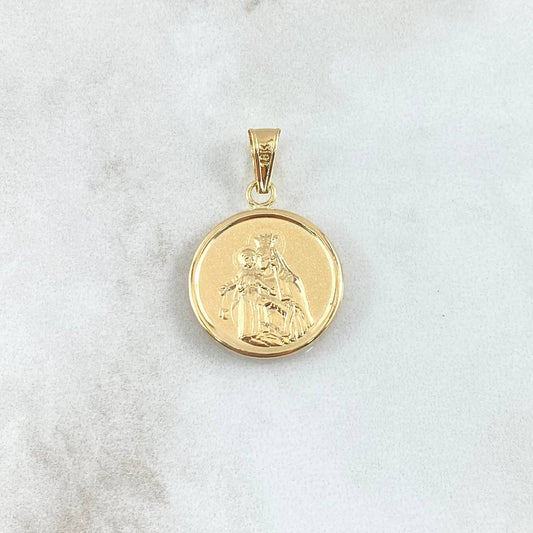 Dije Virgen Del Carmen y Sagrado Corazon 2.2gr / 3.1cm / Oro Amarillo 18K