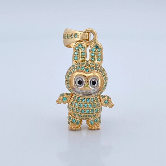 Dije Conejo Sonriente 6.05gr / 1 1/4 in / Dos Oros Amarillo Blanco 18K $