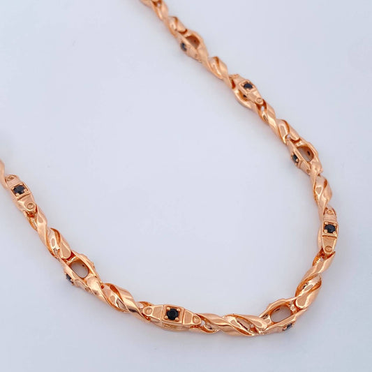 Cadena Dubai Trenzada 45.05gr / 24 in / 5mm Oro Rosa 18K %