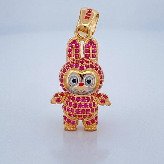Dije Conejo Sonriente 6.05gr / 1 1/4 in / Dos Oros Amarillo Blanco 18K $
