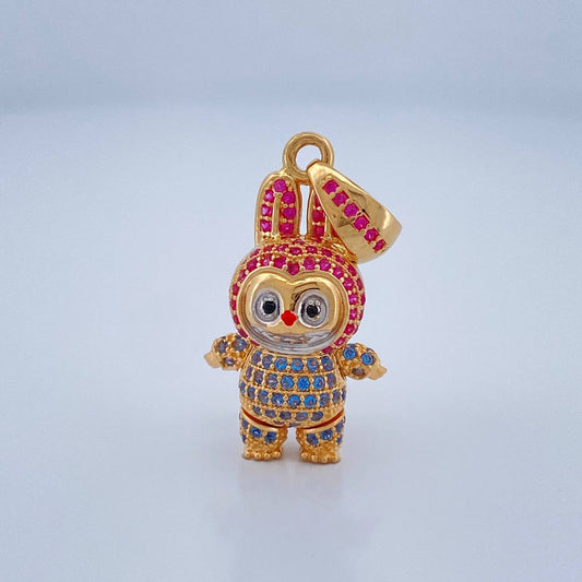 Dije Conejo Sonriente 5.95gr / 1 1/4 in / Dos Oros Amarillo Blanco 18K $