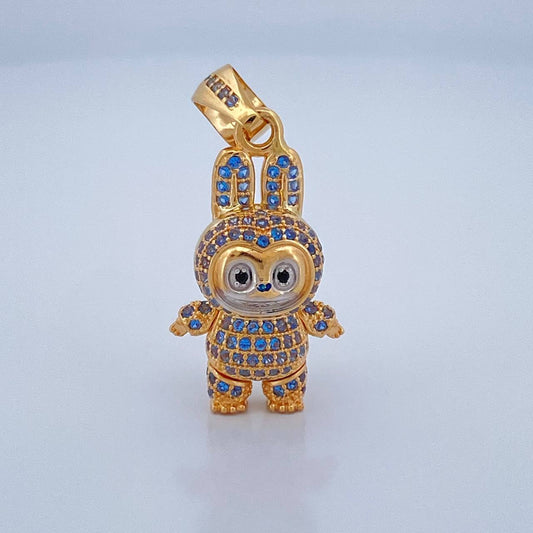 Dije Conejo Sonriente 5.9gr / 1 1/4 in / Dos Oros Amarillo Blanco 18K $