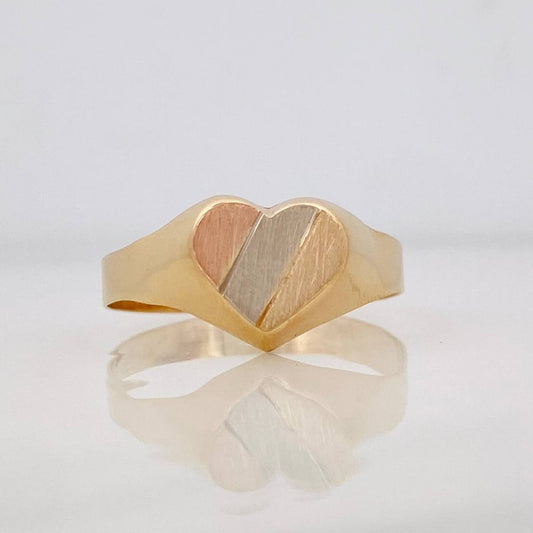 Anillo Corazon 1.6g / T8 1/2 Tres Oros 18K