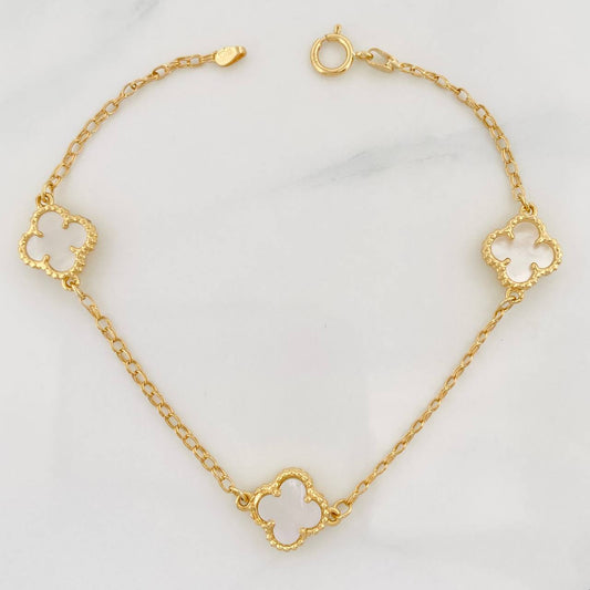 Pulso Rolo Trebol 4.1g / 7 1/2 in / 1.63mm Oro Amarillo 18K