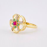 Anillo Flor 3.2gr / T7 1/4 / Oro Amarillo 18K © Anillo Flor 3.2gr / T7 1/4 / Oro Amarillo 18K ©