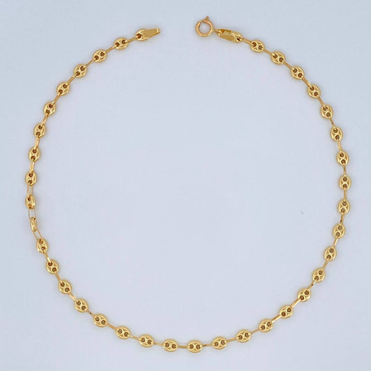 Tobillera GC 2.65gr / 9 3/4 in / 3.1mm Oro Amarillo 18K &