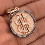 Dije Signo Peso 8.35gr / 1 3/4 in / Dos Oros Negro Rosa 18K % Dije Signo Peso 8.35gr / 1 3/4 in / Dos Oros Negro Rosa 18K %