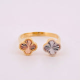 Anillo Dos trebol 2.85gr / T7 / Tres Oros Nac.Esp. 18K Anillo Dos trebol 2.85gr / T7 / Tres Oros Nac.Esp. 18K