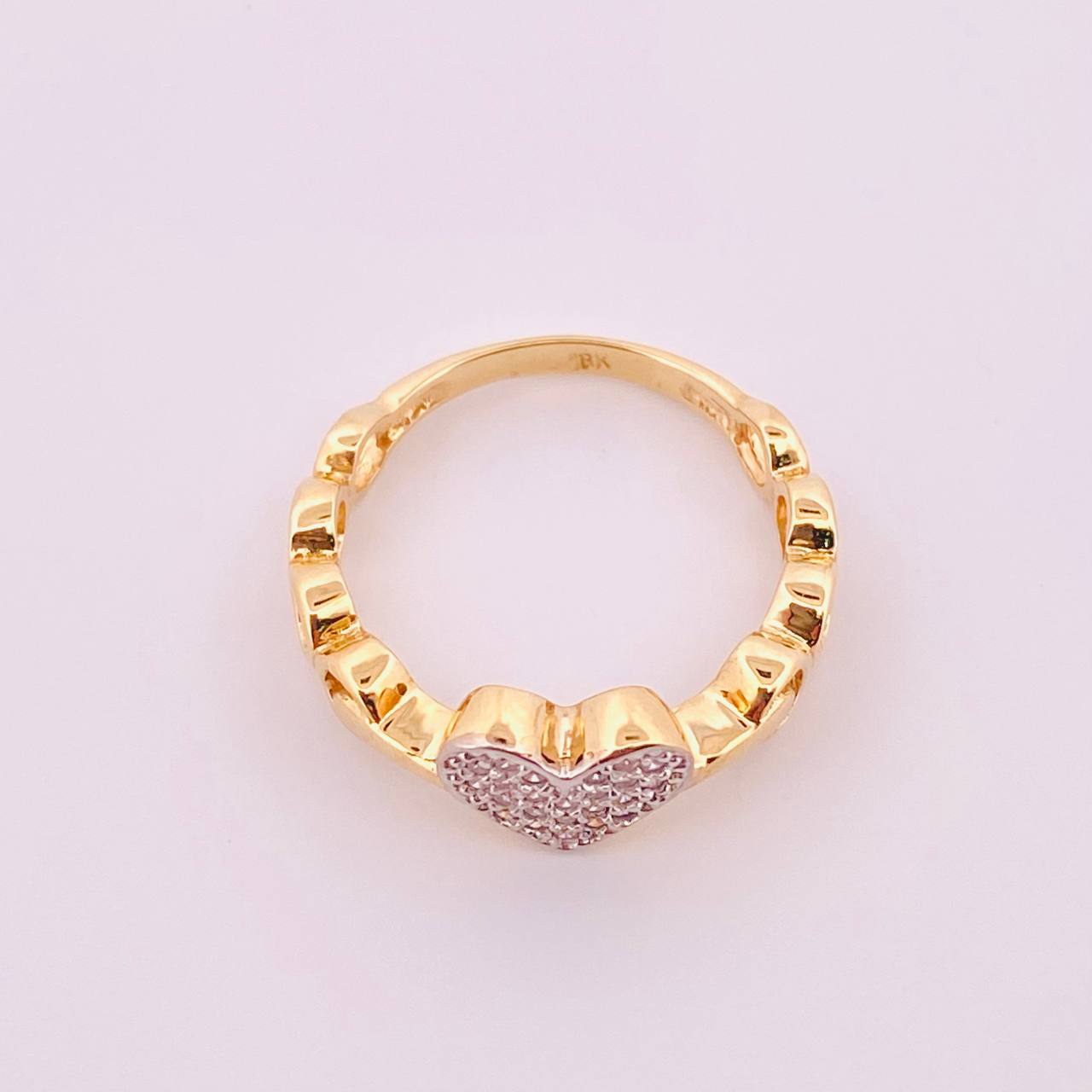 Anillo Corazon 2.75gr / T6 / Dos Oros Amarillo Blanco 18K Anillo Corazon 2.75gr / T6 / Dos Oros Amarillo Blanco 18K