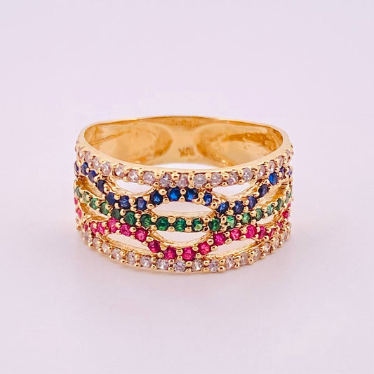 Anillo Carril Olas 4.45gr / T8 1/2 / Oro Amarillo 18K