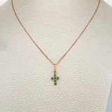 Set Cadena y Dije Veneciana + Cruz 1.75gr / 17 3/4 in / 0.6mm Oro Rosa 18K % Set Cadena y Dije Veneciana + Cruz 1.75gr / 17 3/4 in / 0.6mm Oro Rosa 18K %