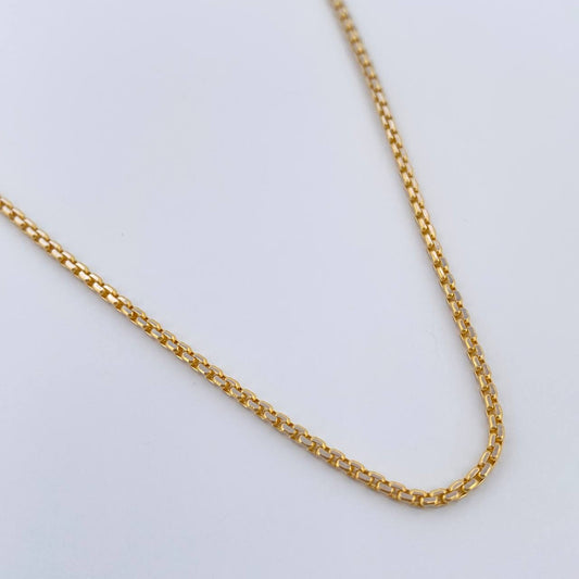 Cadena Veneciana 3.6gr / 19 3/4 in / 1.4mm Dos Oros Amarillo Blanco +3 18K %