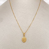 Set Cadena y Dije Veneciana + Virgen Milagrosa 1.75gr / 17 3/4 in / 0.6mm Oro Amarillo 18K % Set Cadena y Dije Veneciana + Virgen Milagrosa 1.75gr / 17 3/4 in / 0.6mm Oro Amarillo 18K %