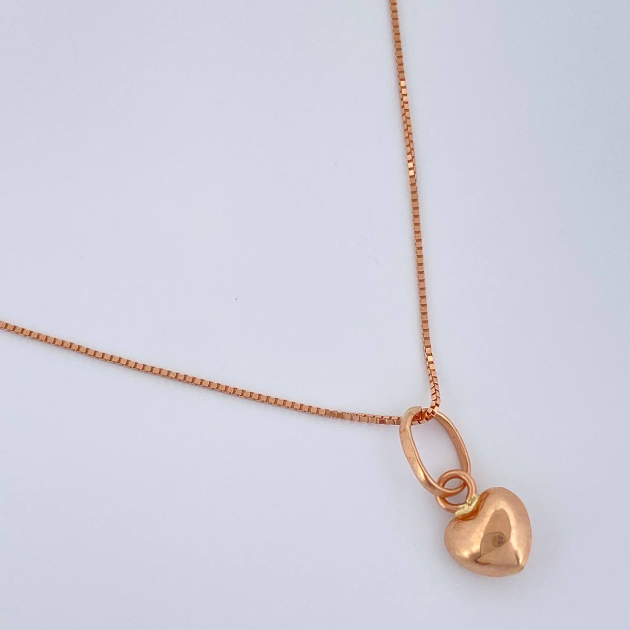 Set Cadena y Dije Veneciana + Corazon 1.45gr / 17 3/4 in / 0.6mm Oro Rosa 18K % Set Cadena y Dije Veneciana + Corazon 1.45gr / 17 3/4 in / 0.6mm Oro Rosa 18K %