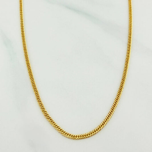 Cadena Cubana Reticulada 2.45 g / 20 in / 1.9 mm Oro Amarillo 18K