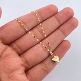 Set Cadena y Dije Flor Espejo+Corazon 0.65gr / 17 3/4 in / 0.34mm Oro Amarillo 18K $ Set Cadena y Dije Flor Espejo+Corazon 0.65gr / 17 3/4 in / 0.34mm Oro Amarillo 18K $