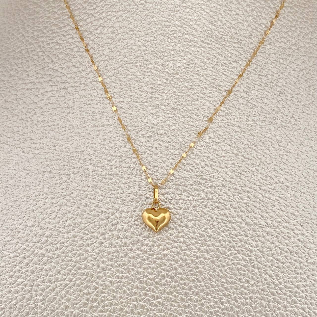 Set Cadena y Dije Flor Espejo+Corazon 0.65gr / 17 3/4 in / 0.34mm Oro Amarillo 18K $ Set Cadena y Dije Flor Espejo+Corazon 0.65gr / 17 3/4 in / 0.34mm Oro Amarillo 18K $