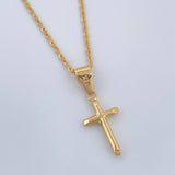 Set Cadena y Dije Lazo+Cruz 1.35gr / 15 3/4 in / 1.2mm Oro Amarillo 18K $ Set Cadena y Dije Lazo+Cruz 1.35gr / 15 3/4 in / 1.2mm Oro Amarillo 18K $