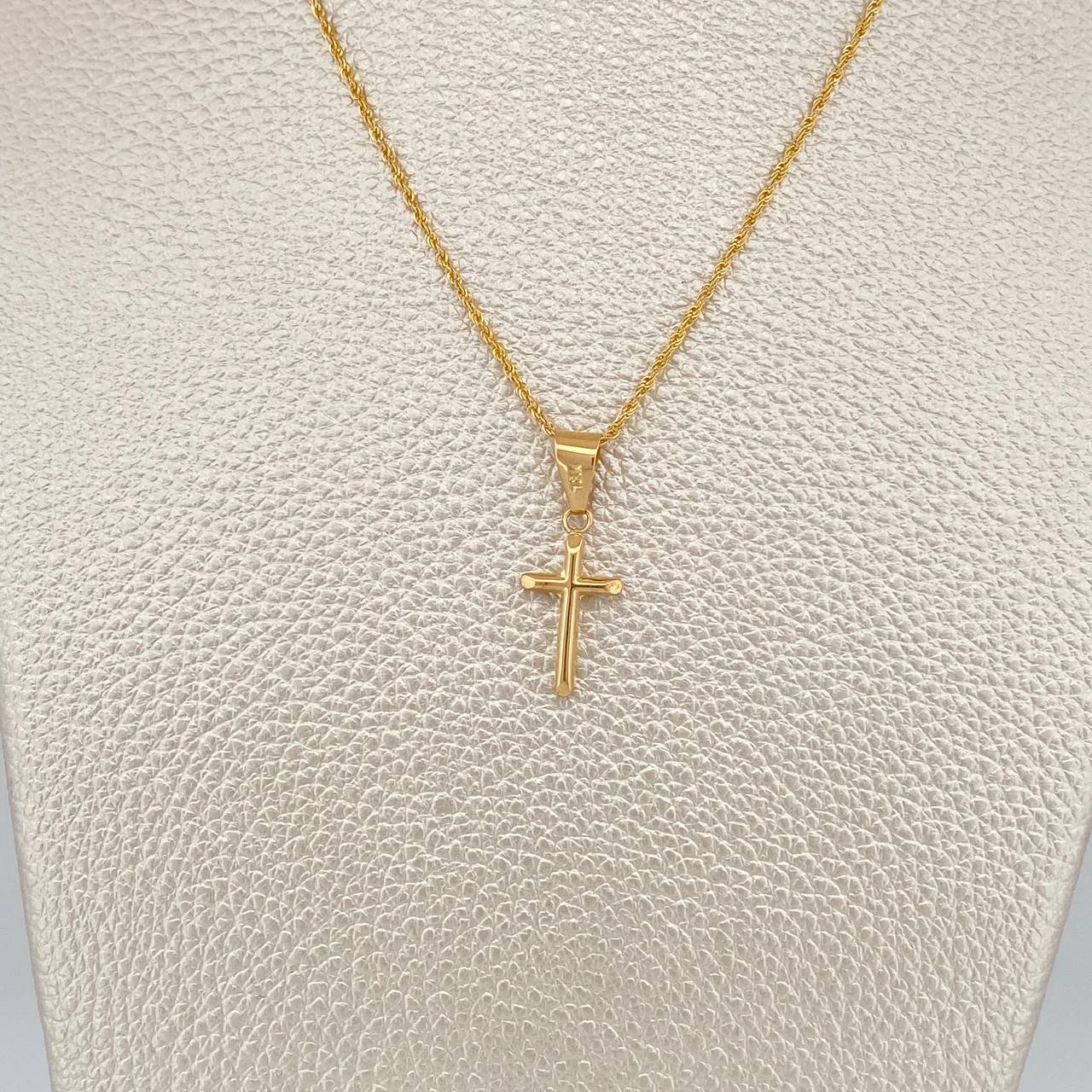 Set Cadena y Dije Lazo+Cruz 1.35gr / 15 3/4 in / 1.2mm Oro Amarillo 18K $ Set Cadena y Dije Lazo+Cruz 1.35gr / 15 3/4 in / 1.2mm Oro Amarillo 18K $