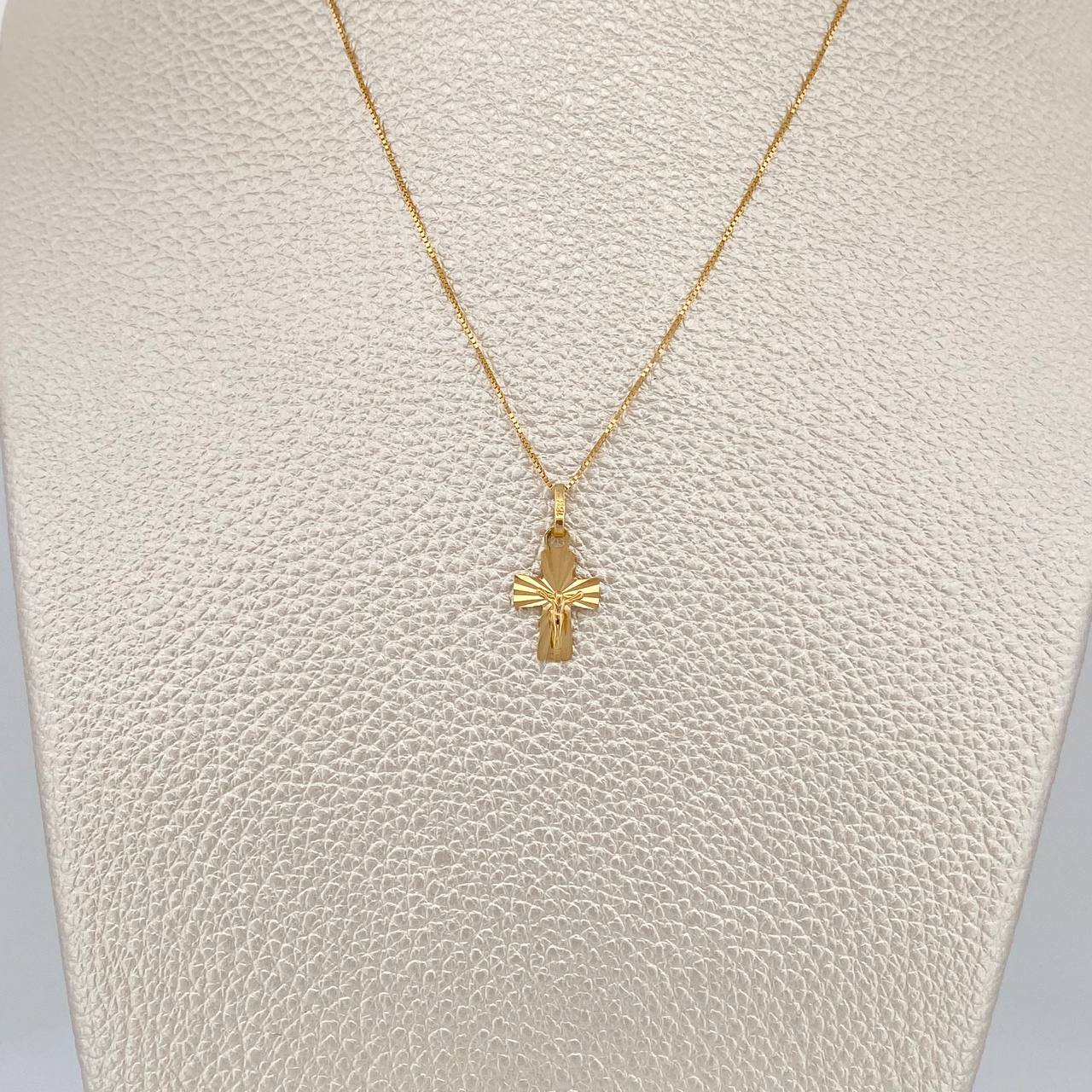 Set Cadena y Dije Veneciana+Cruz Cristo 1.6gr / 15 3/4 in / 0.57mm Oro Amarillo 18K $ Set Cadena y Dije Veneciana+Cruz Cristo 1.6gr / 15 3/4 in / 0.57mm Oro Amarillo 18K $