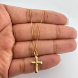 Set Cadena y Dije Veneciana+Cruz 1.35gr / 15 1/2 in / 0.45mm Oro Amarillo 18K $ Set Cadena y Dije Veneciana+Cruz 1.35gr / 15 1/2 in / 0.45mm Oro Amarillo 18K $