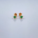 Topos Bebe Esmeralda 0.5gr / Oro Amarillo 18K & Topos Bebe Esmeralda 0.5gr / Oro Amarillo 18K &