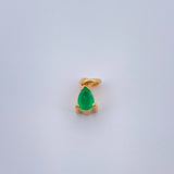 Dije Gota Esmeralda 0.9gr / 1/2 in / Oro Amarillo 18K & Dije Gota Esmeralda 0.9gr / 1/2 in / Oro Amarillo 18K &